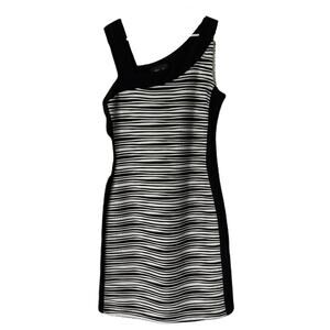 Bali Fitted Black & White Dress - Sleeveless, Size 16